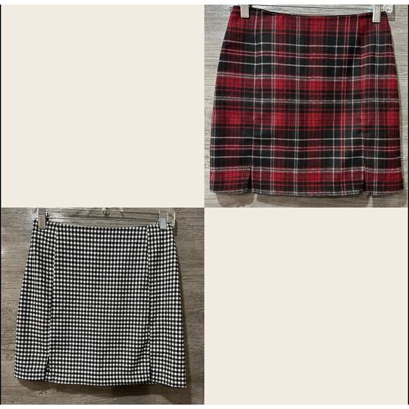 Eyeshadow Dresses & Skirts - Eyeshadow Skirt Bundle Of 2 Plaid A-Line Vented Mini Juniors Women Size 1